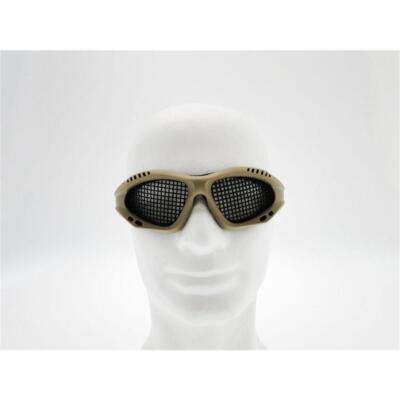 TAN Tactical Commando Goggle Mask with Network System