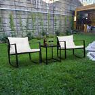 Outdoor Wicker Rocking Chair 3Pcs Set Rattan Patio Furniture Table with Cushions