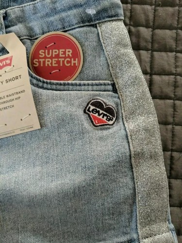 Levi's Americana Race Silver Stripe Denim Shorts for Girl 14 NWT $38 - Picture 5 of 7