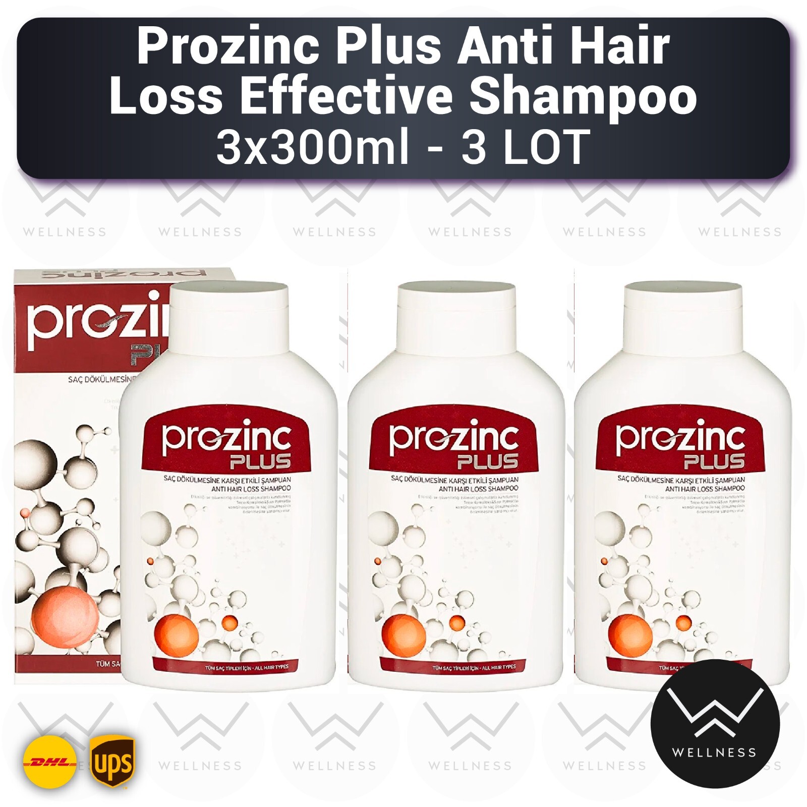 Prozinc Plus Shampoo efficace anti perdita di capelli 3 x 300 ml | eBay