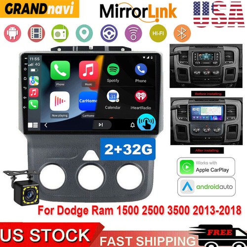 Carplay For Dodge Ram 1500 2500 3500 2013-2018 Android 12.0 Car Stereo Radio GPS