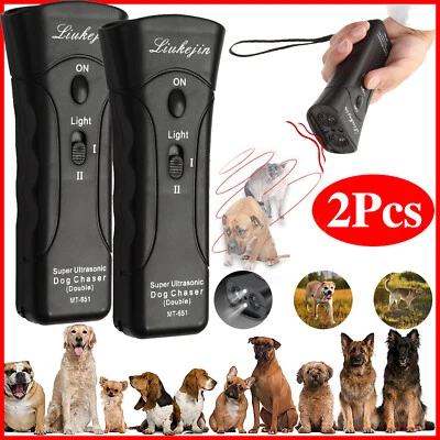 2X Ultrasonic Anti Dog Barking Trainer Electronic Dog Deterrent Repeller Device
