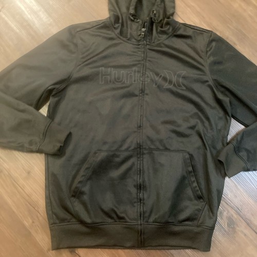 Hurley Jacket Men's Large Black Full Zip Hoodie Sweatshirt Sports Gym - Picture 6 of 16