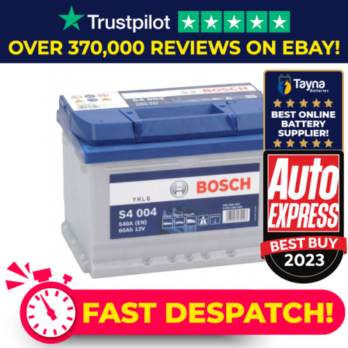 075 Bosch Silver Calcium Car Van Battery S4004 - Next Day Delivery - 4 Yr Wty - Picture 1 of 10