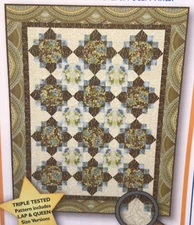 PATTERN Floral & Focal Print Star Block Quilt NEW Toadusew Creative Concepts