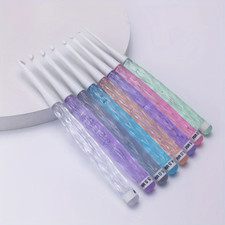 8pc Crystal Crochet hook set, Acrylic plastic perfect for beginners, Muiltcolour