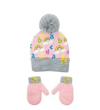 Cocomelon Toddler Girls Knit Beanie Hat Gloves Set 2pc One Size New