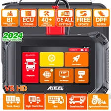 ANCEL V5 HD Heavy Duty Truck Diagnostic ECU Coding BI-Directional OBD2 Scanner