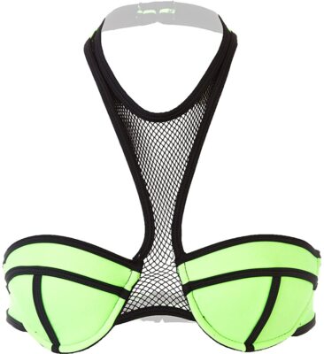 BEACH RIOT Vice HALTER Swim BIKINI Top CROCHET Mesh PADDED BRA Cup WOMENS Small