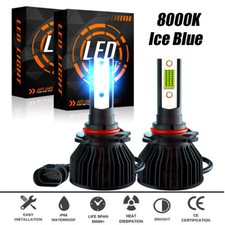 2pcs 9005 Led Headlight Bulb Conversion Kit High Beam Blue Super Bright 8000k