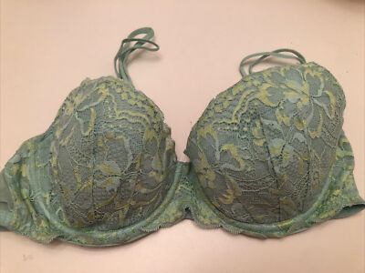 Pink Victoria Secret Lightly Lined Demi Bra 36C Lace Overlay Cup Underwire