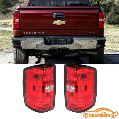 TUZILLA Tail Lights For 2014 To 2015 Chevy Silverado GMC Sierra1500 2500 3500 W/bulbs Wiring Harness Fit For 2016-2019 Silverado W/o Harness 2014-2018 GMCSierra Rear Light Passenger Side
