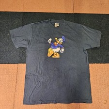 Vintage Disney Store Donald Duck Adult T-Shirt Large Blue Made USA SS L3A