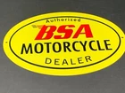 VINTAGE BSA MOTORCYCLE DEALER 12" METAL GASOLINE OIL SIGN BIRMINGHAM SMALL ARMS!