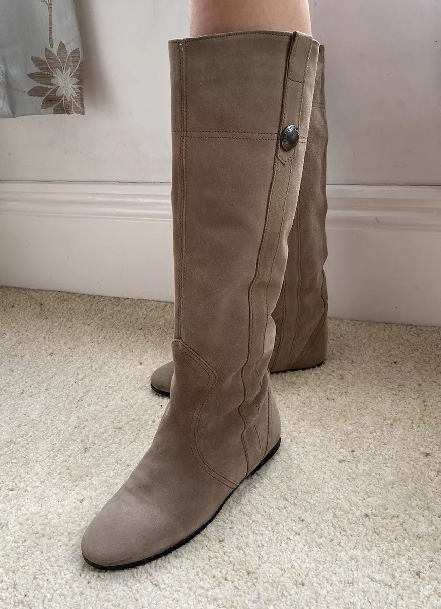 Flat suede sales boots uk
