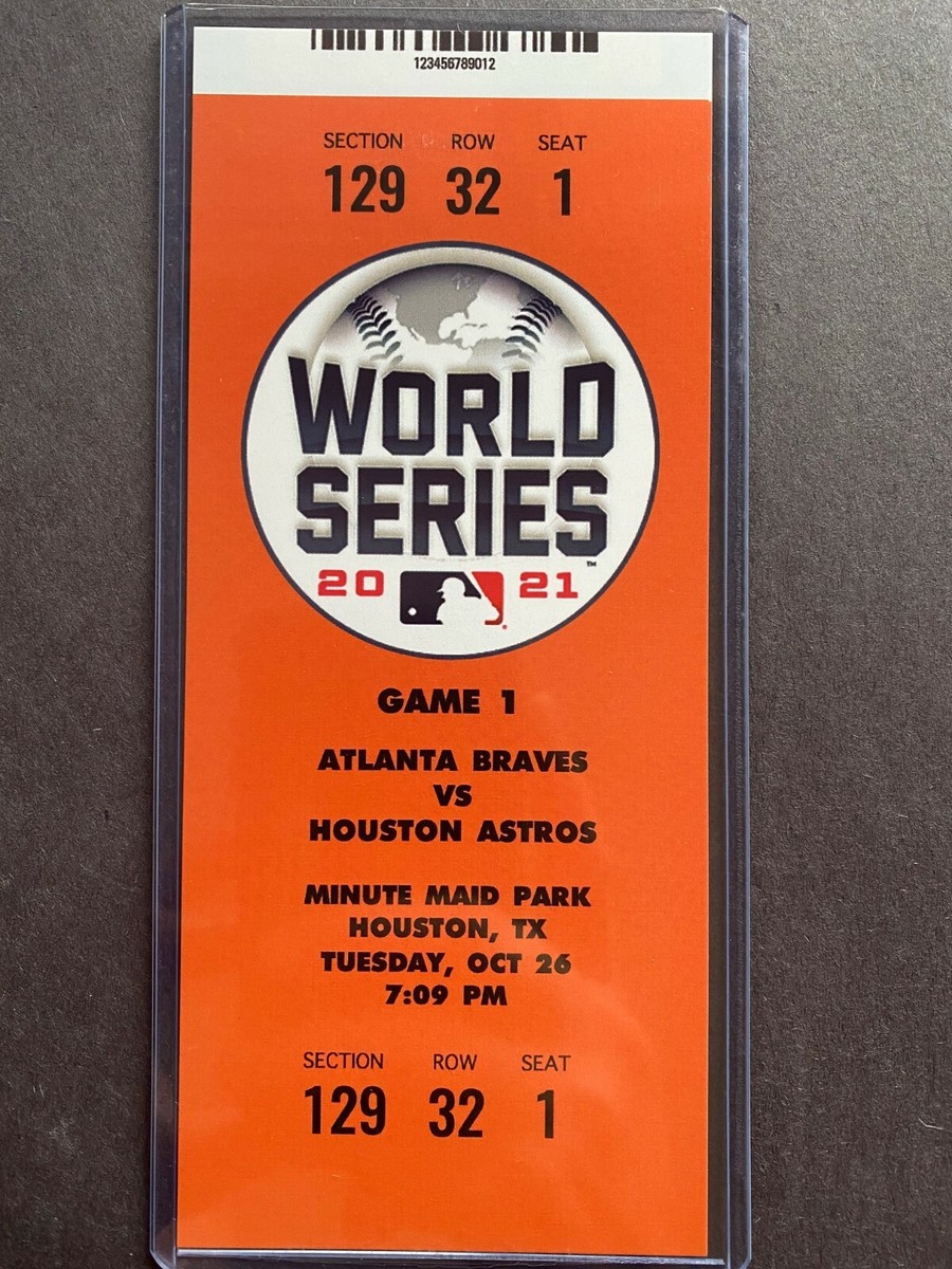 2021 MLB WORLD SERIES 10/26 Ticket Stub Atlanta Braves Houston