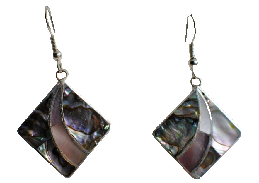 Abalone Shell Diamond Shaped Bracelet Silver Tone… - image 6