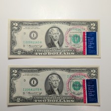 1976 $2 Dollar Bill. AU. Stamped April 13 2026.  I- District- Minneapolis 