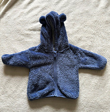 NEXT Blue Fleece Hooded Zip Jacket 3-6 Months Unisex Baby/Toddler Long Sleeve