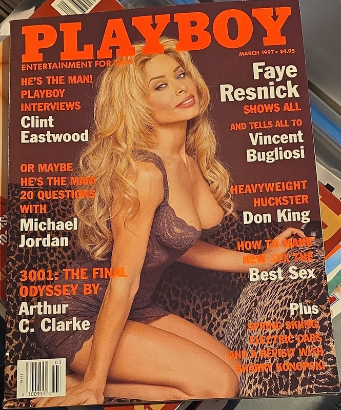 Playboy March 1997 Illustrated Faye Resnick Cover Clint Eastwood Michael Jordan