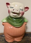 Shawnee Pottery “Smiley” Pig Cookie Jar Piggy Bank - Green Neckerchief
