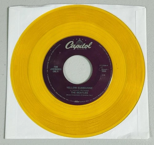 The Beatles - Yellow Submarine / Eleanor Rigby 7” 45 RPM Orange JUKEBOX Vinyl