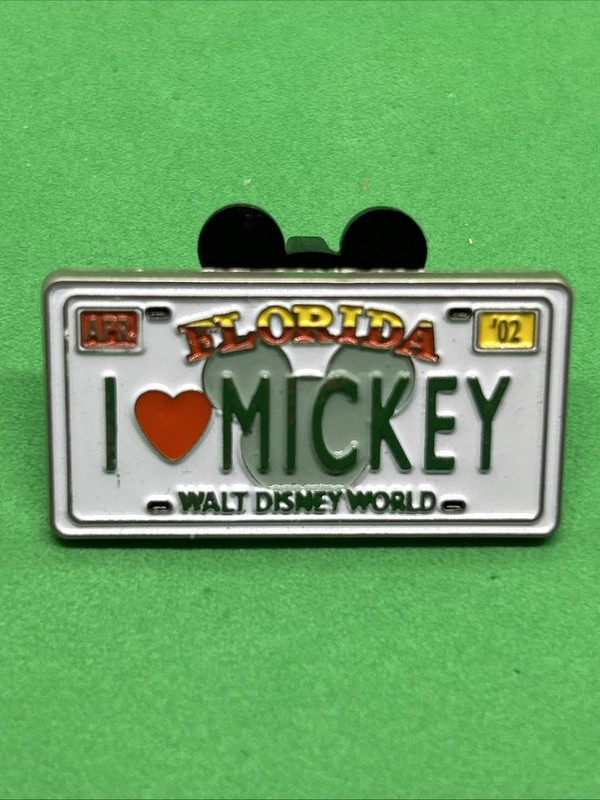 I Love Mickey License Plate WDW 2002 Cast Lanyard Series1 Disney Pin