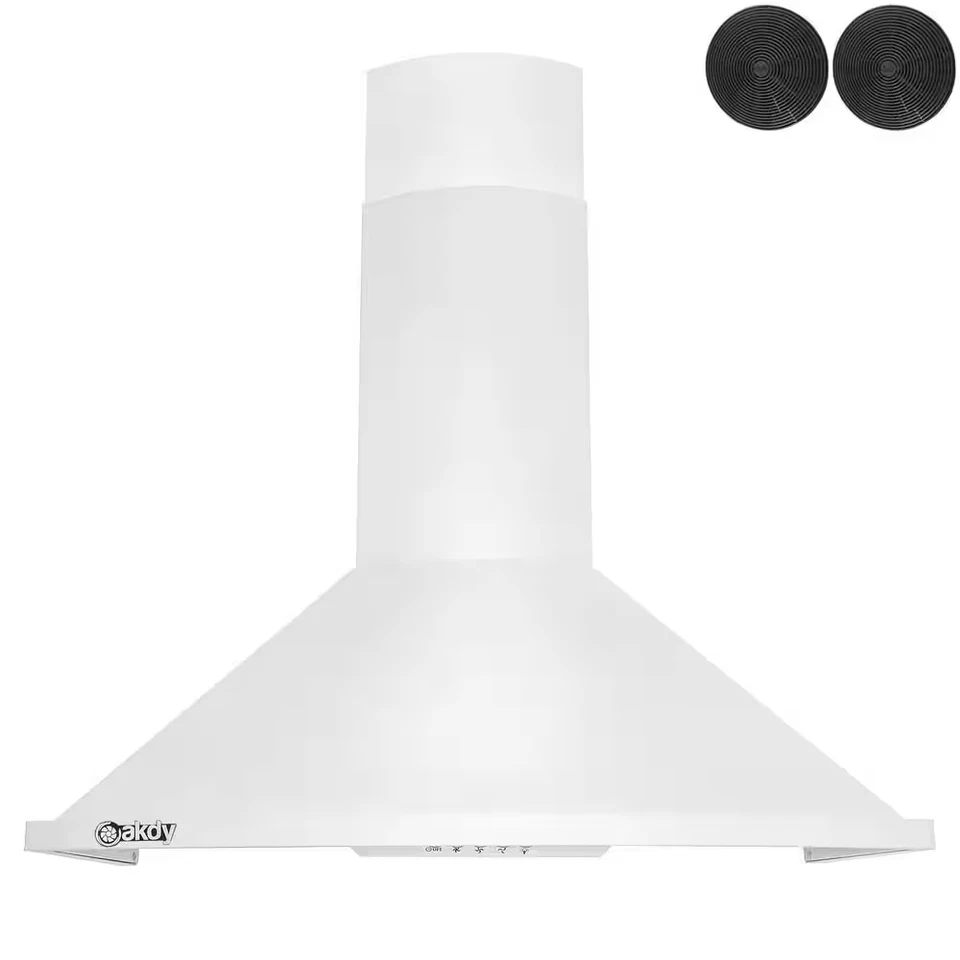 30 pulgadas. 343 CFM Convertible Montaje en Pared Blanco Pintado Acero Inoxidable Cocina Rango Foto 4 de 4