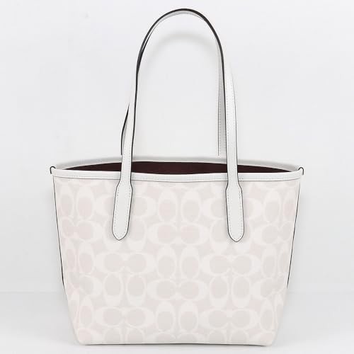 Fast Ship! COACH CN733 Mini City Tote Bag Signature Canvas Chalk