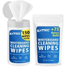 EXTRIC Whiteboard Cleaning Wipes, 150 Count Dry Erase Wipes Pre-Moistened, No...