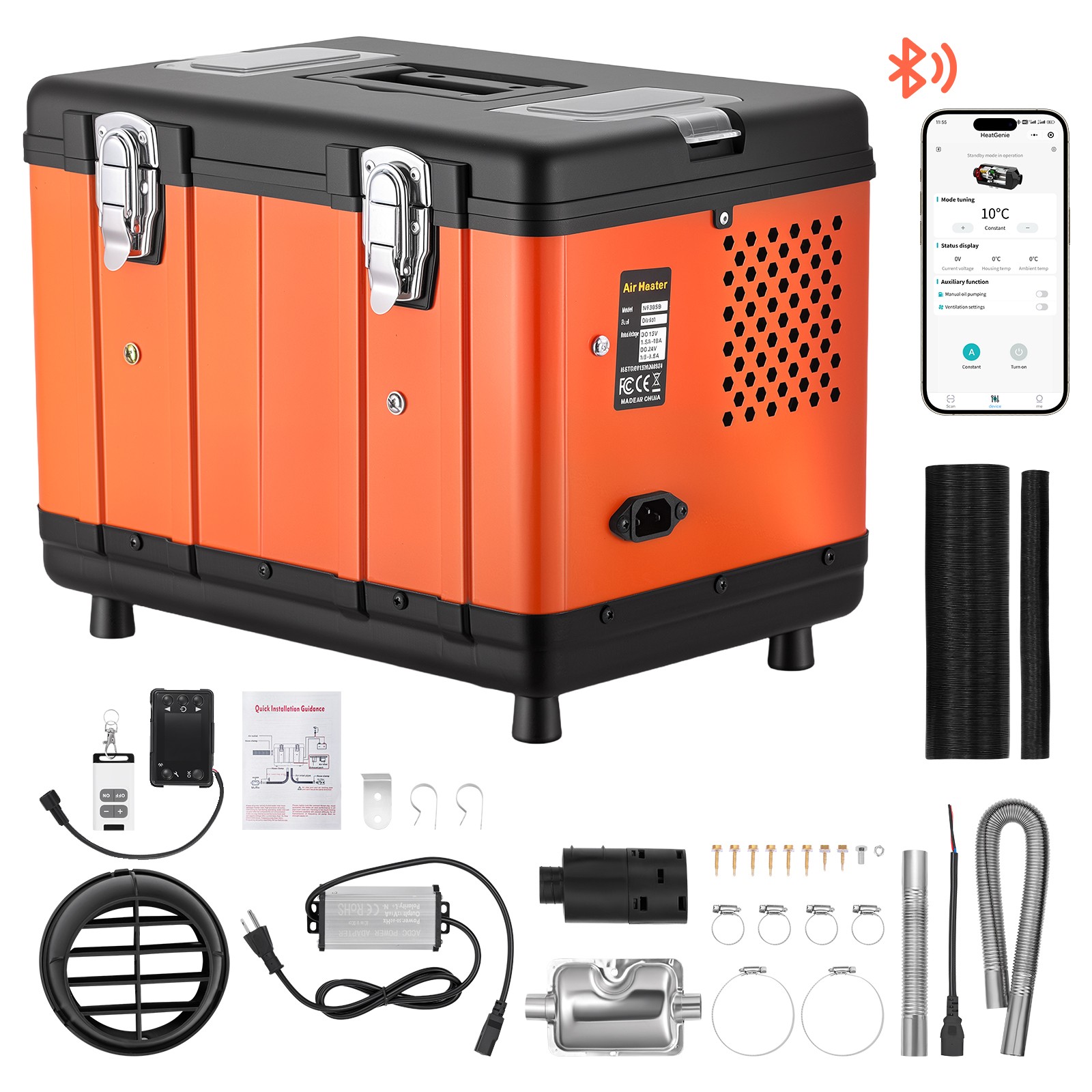 2025 Upgrade 8KW Diesel Heater 12V/24V DC & 110V AC W/ bluetooth Parking Heater