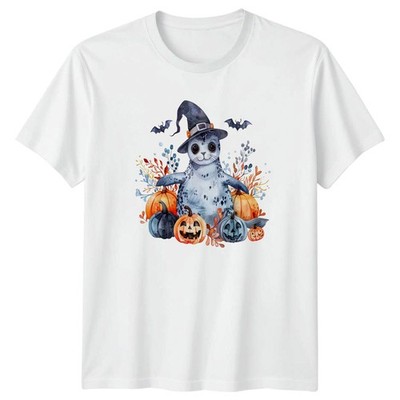 Süßes Hexenrobbe T-Shirt Halloween Meerestier Geschenk für Sie und Ihn
