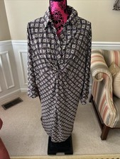 TravelSmith 3/4 Sleeve Knee Length Dress Maroon Beige Black 2X Fits 16-18 EUC