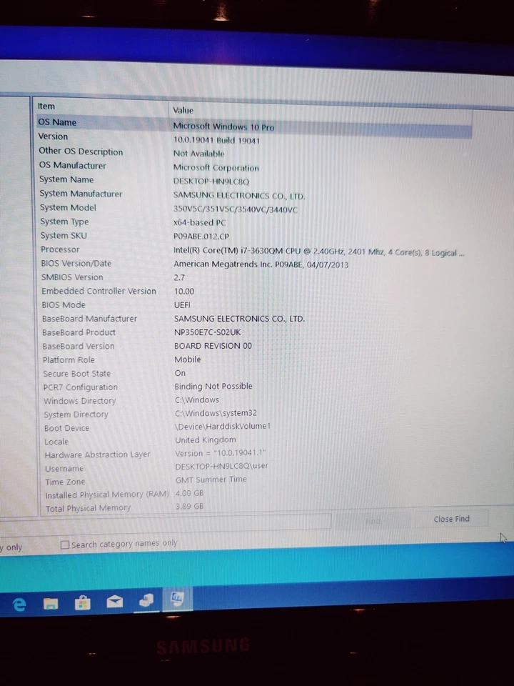 Samsung Gaming 17 Inch i7-3630QM With Radeon Run To Windows Spare Or Repair - Image 3 of 4
