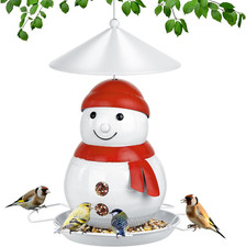 Bird Feeder for Outdoor Hanging, Heavy Duty Metal Wild Bird Feeder with Squirrel