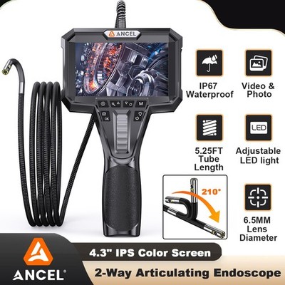 ANCEL AN302 4.3'' Industrial Endoscope Camera Inspection Articulating Borescope