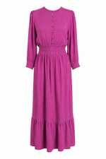 J. Jill Smocked Details Tiered Plum Dress Size Meduim Petite $109 NWT! Modest