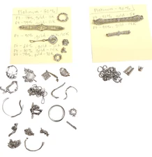 Mixed Lot Scrap/Mountings/Findings Platinum, 80%, 90%, *SEE DESCRIPTION BELOW*
