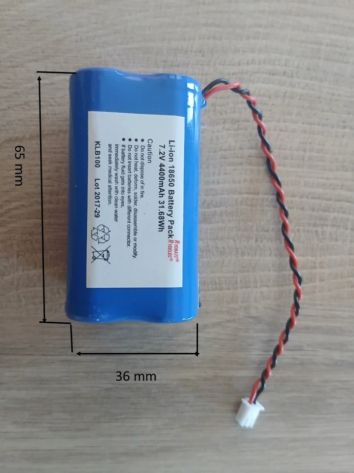 Batterie li-ion 18650 7.2v 4400mAh 31.68Wh - Photo 1/1