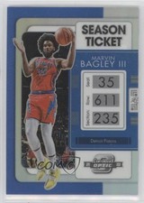 2021-22 Panini Contenders Optic Season Ticket Silver Prizm Marvin Bagley III 0a3