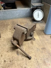 Antique Old Columbian Machinist Work Bench Mounted Vice Vise Tool Made In USA