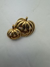 Vintage Halloween Jack-o -lantern Jackolantern Pumpkin Pin Brooch