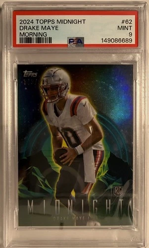 Drake Maye 2024 Topps Midnight Morning 143/149 #62 RC PSA 9 New England Patriots