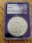 2026 American Silver Eagle MS-69 NGC - 1 Oz FINE SILVER Purple Core