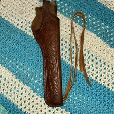 Vtg Black Sheep Brand Brown Tooled Leather RH Holster 4019 Long Barrel Revolver