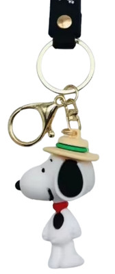 Beagle Dog Cartoon Scout Key Fob 3D Charm Pendant Metal Clip Anime Bag KeyChain