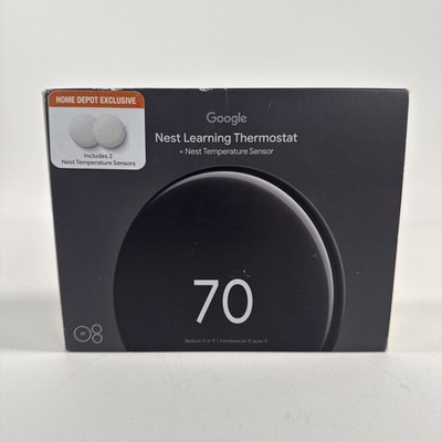Google Nest 4th Gen Learning Thermostat GA05169-US POLISHED Obsidian (Black)