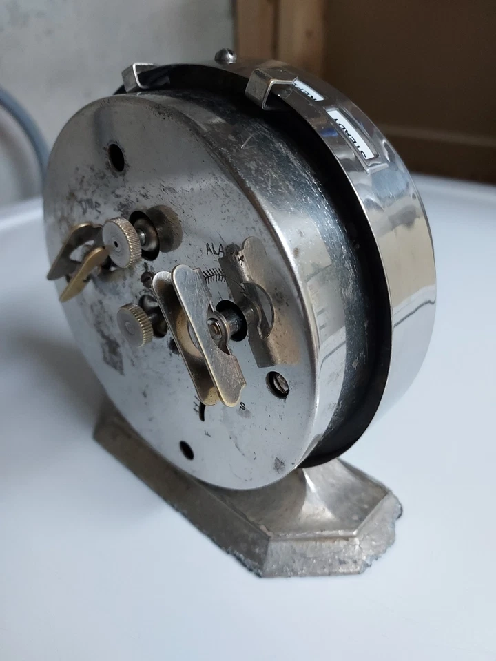 Antiguo reloj despertador Westclox Big Ben De Luxe 1927 acabado níquel pátina demasiado fresca Foto 4 de 4