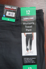 NWT Women's Kirkland Signature Travel Pants - Black Size 12