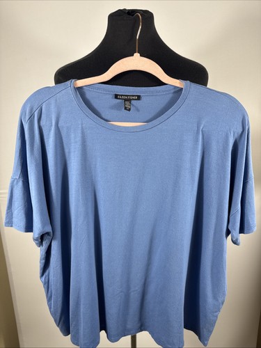 Eileen Fisher Oversize-Kastiges Top (Haze) Damen Small * Hergestellt in den USA